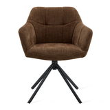 Draaibare Eetkamerstoel Jay - 180° Auto-Return - Stof Choco
