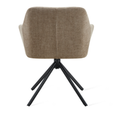 Draaibare Eetkamerstoel Jay - 180° Auto-Return - Stof Taupe