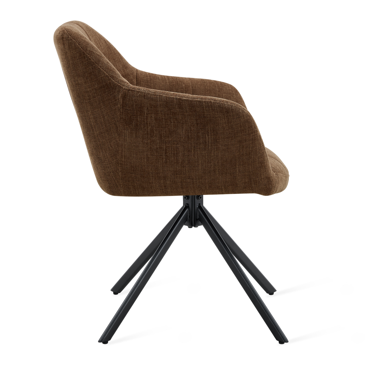 Draaibare Eetkamerstoel Jay - 180° Auto-Return - Stof Choco