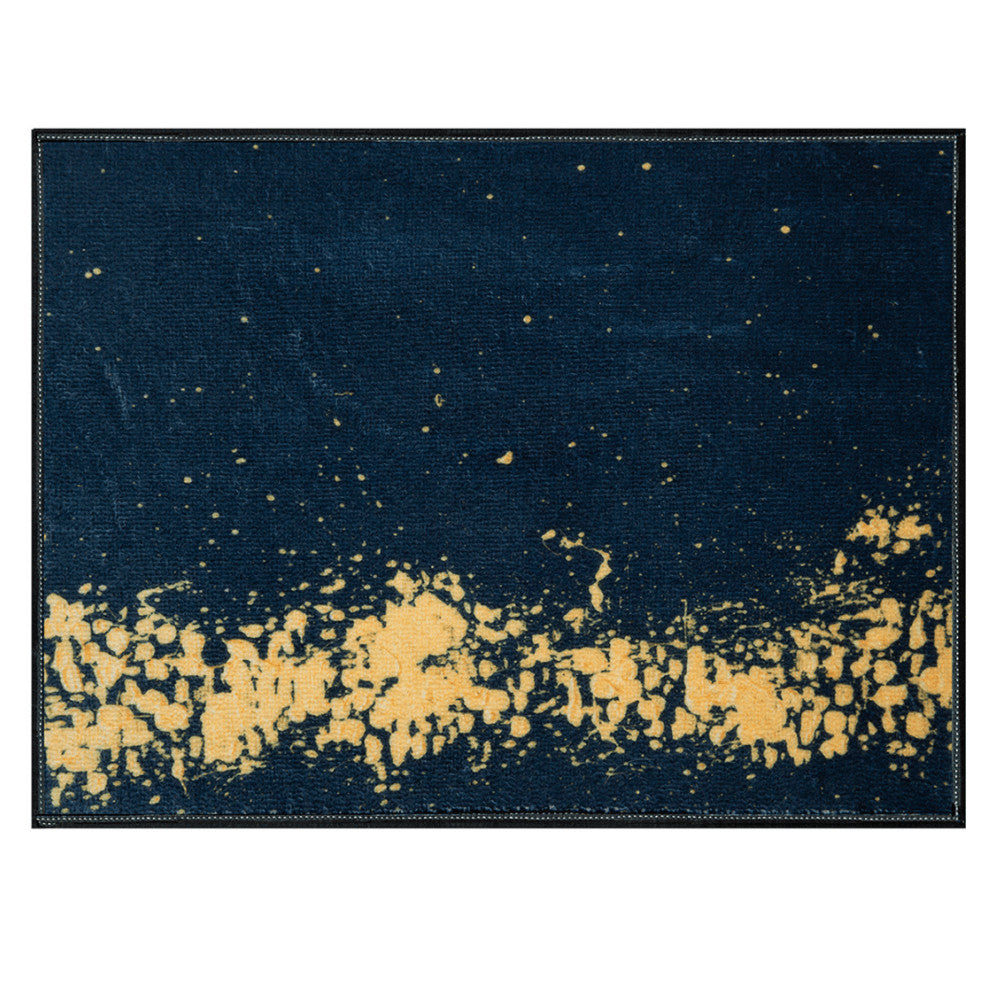 Laagpolig vloerkleed - Abstract zwart goud