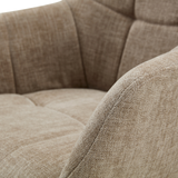 Draaibare Eetkamerstoel Jay - 180° Auto-Return - Stof Taupe