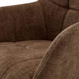 Draaibare Eetkamerstoel Jay - 180° Auto-Return - Stof Choco