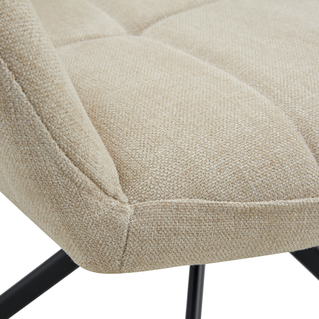 Draaibare Eetkamerstoel Jay - 180° Auto-Return - Stof Zand / Beige