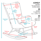 Aemely® Schommelstoel Mama - Beige Teddy & Blank Hout