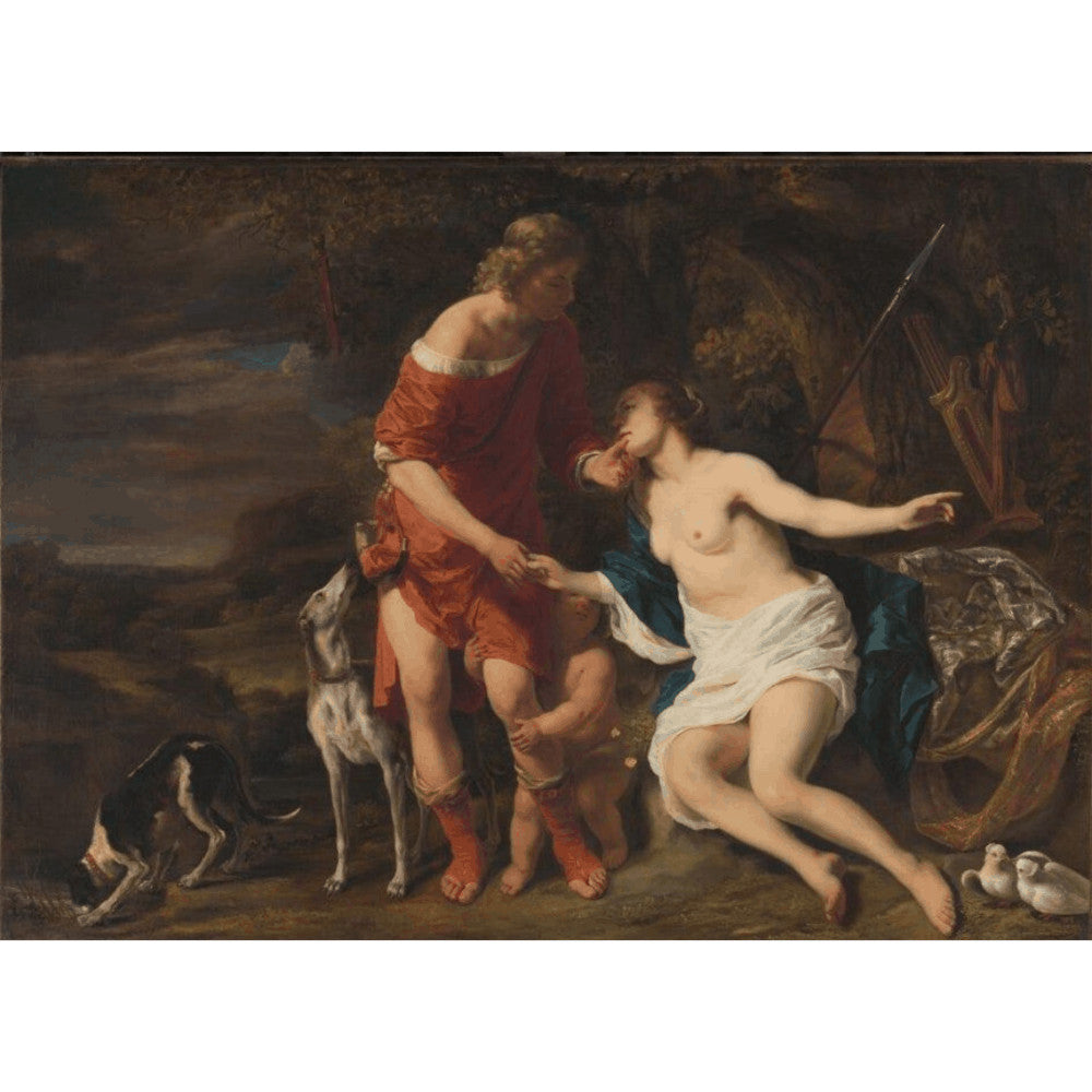 Schilderij 'Venus & Adonis - Ferdinand Bol' Dibond Aluminium