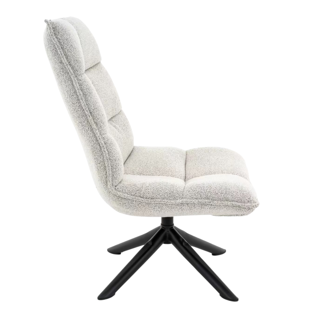 Draaifauteuil Luke – Bouclé Beige