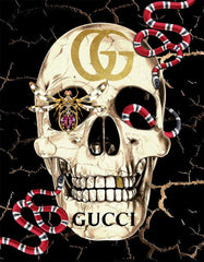 Glasschilderij 80x120cm Gucci Skull II