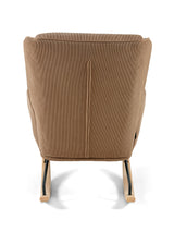 Aemely® Schommelstoel 'Relax' met zwarte poten en ingebouwde voetsteun, gemaakt van ribstof, biedt comfort en stijl voor elke kamer.