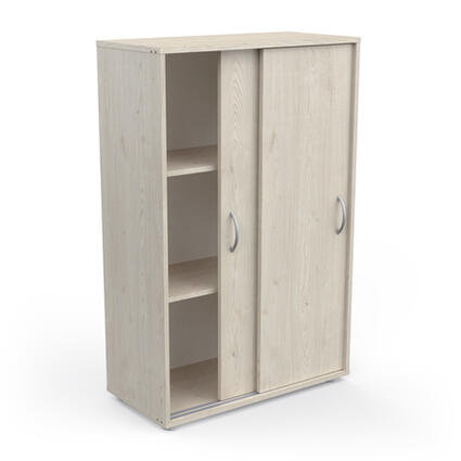 Kast Met 2 Schuifdeuren met verstelbare planken, eigentijds ontwerp, ideaal voor compacte ruimtes. Perfect voor diverse interieurs, biedt optimale opslagcapaciteit. Eenvoudig te monteren.