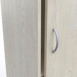 Kast Met 2 Schuifdeuren, houten met open deur, verstelbare planken en handgreep. Compacte opslagoplossing, ideaal voor elke interieurstijl.