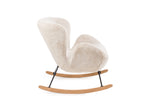 Aemely® Schommelbankje Duo in imitatiebont, crème. Comfortabel schommelbankje met metalen frame en massief beukenhouten poten, ideaal voor intieme momenten.