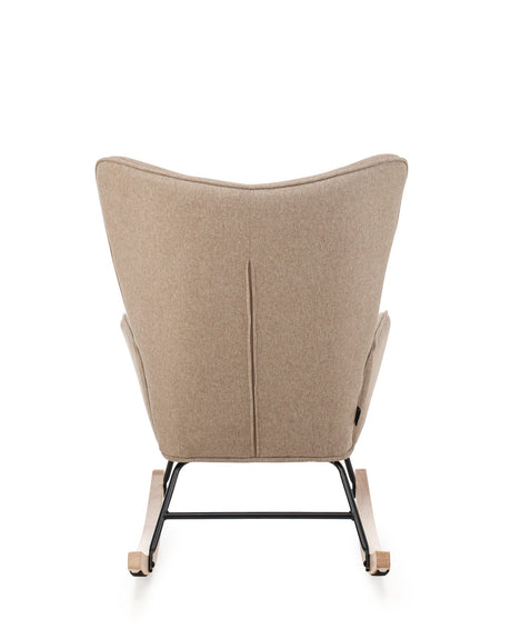 Aemely® Schommelstoel Mama met modern design, gemaakt van hout en staal, biedt comfort voor moeders. Ideaal voor babykamers en woonkamers.