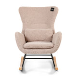 Aemely® Schommelstoel Nord - Beige Taupe Raw Teddy & Blank Hout