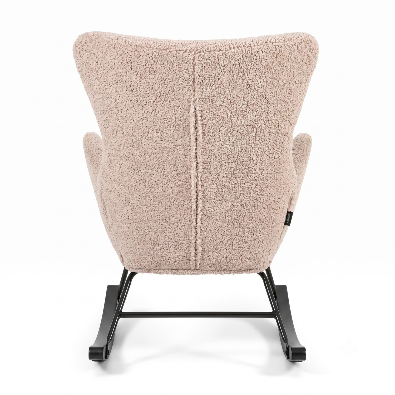 Aemely® Schommelstoel Nord - Beige Taupe Raw Teddy & Zwart Hout