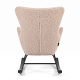 Aemely® Schommelstoel Nord - Beige Taupe Raw Teddy & Zwart Hout