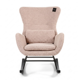 Aemely® Schommelstoel Nord - Beige Taupe Raw Teddy & Zwart Hout