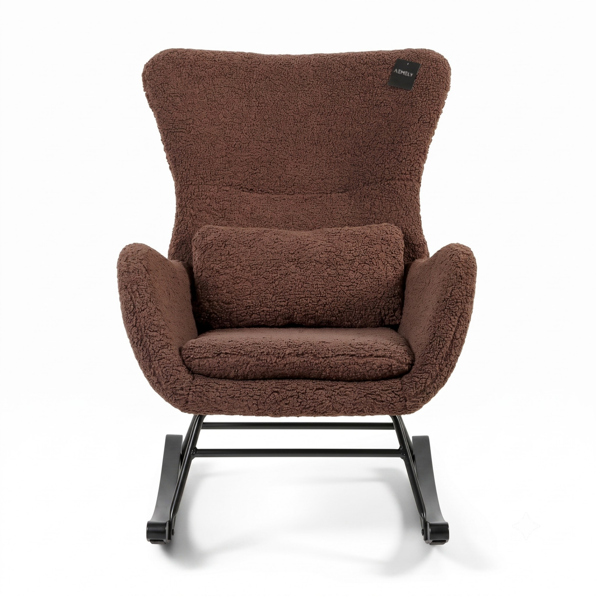 Aemely® Schommelstoel Nord - Bruin Raw Teddy & Zwart Hout