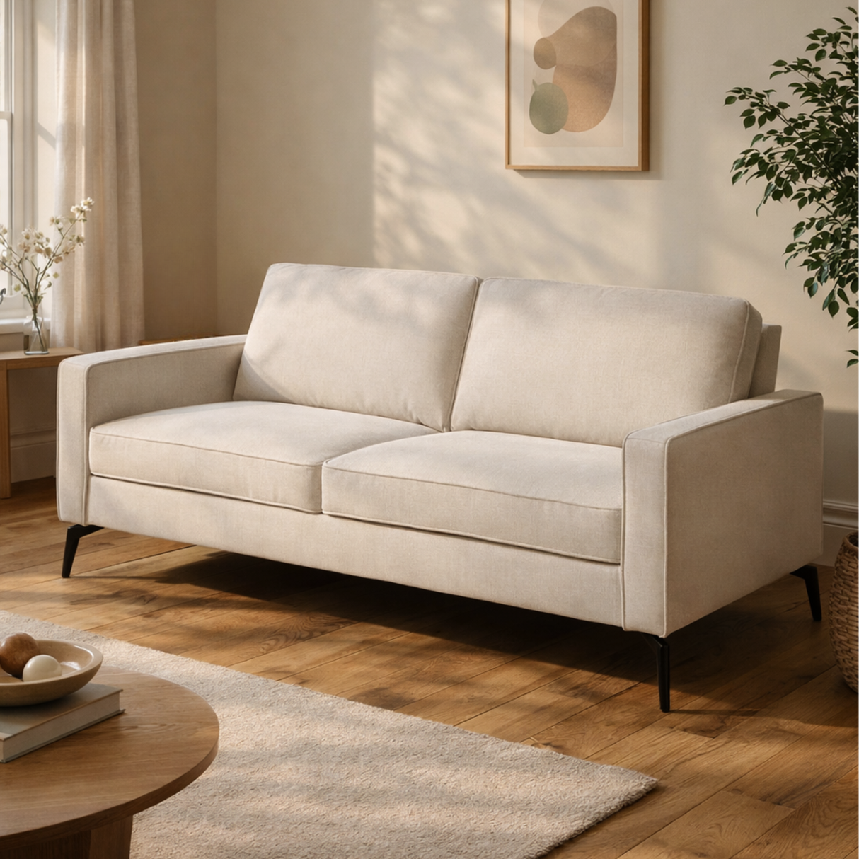 2-Zits Bank Nina - Linnen Beige