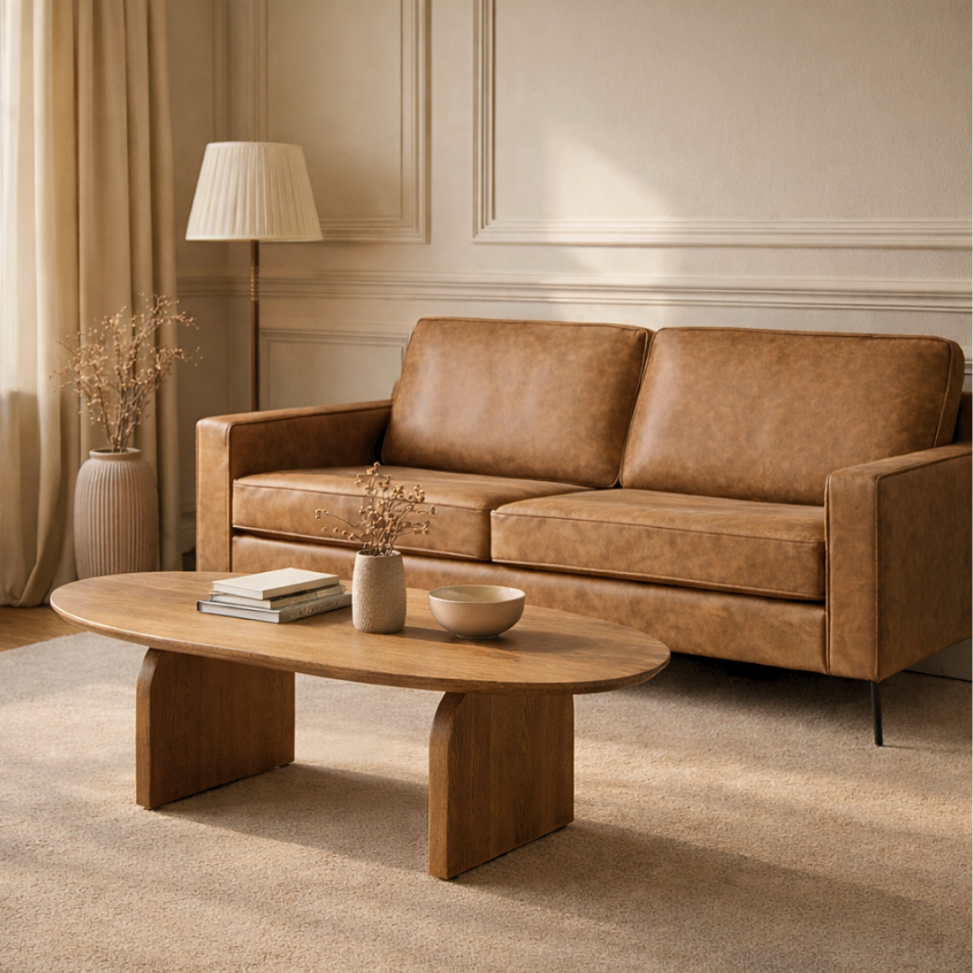 2-Zits Bank Nina - Microleder Cognac