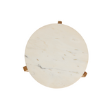 Bijzettafel Lilo - Lichtbruin Acacia & Beige Marmer
