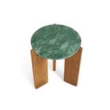 Bijzettafel Lilo - Walnoot Acacia & Groen Marmer