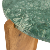 Bijzettafel Lilo - Walnoot Acacia & Groen Marmer
