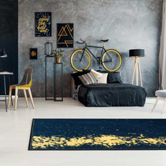Laagpolig vloerkleed - Abstract zwart goud - 160 x 230cm