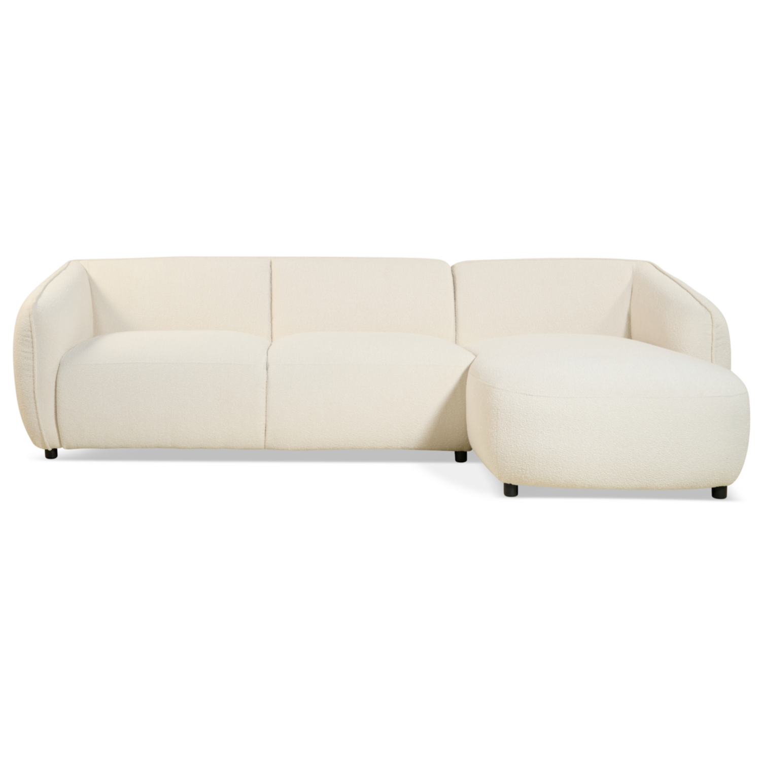 Hoekbank Leo - Bouclé Beige, Hoek Rechts