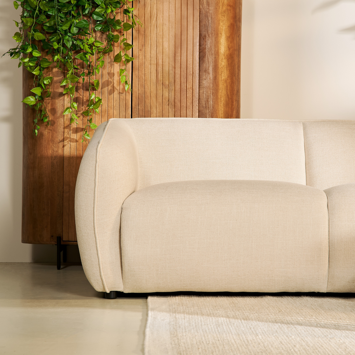 Hoekbank Leo - Stof Beige, Hoek Rechts