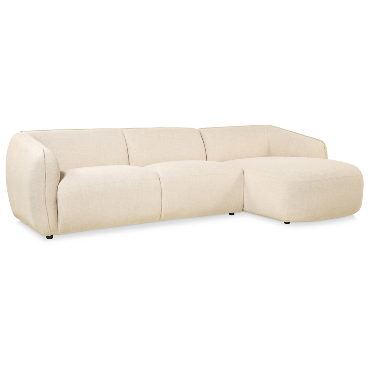 Hoekbank Leo - Stof Beige, Hoek Rechts