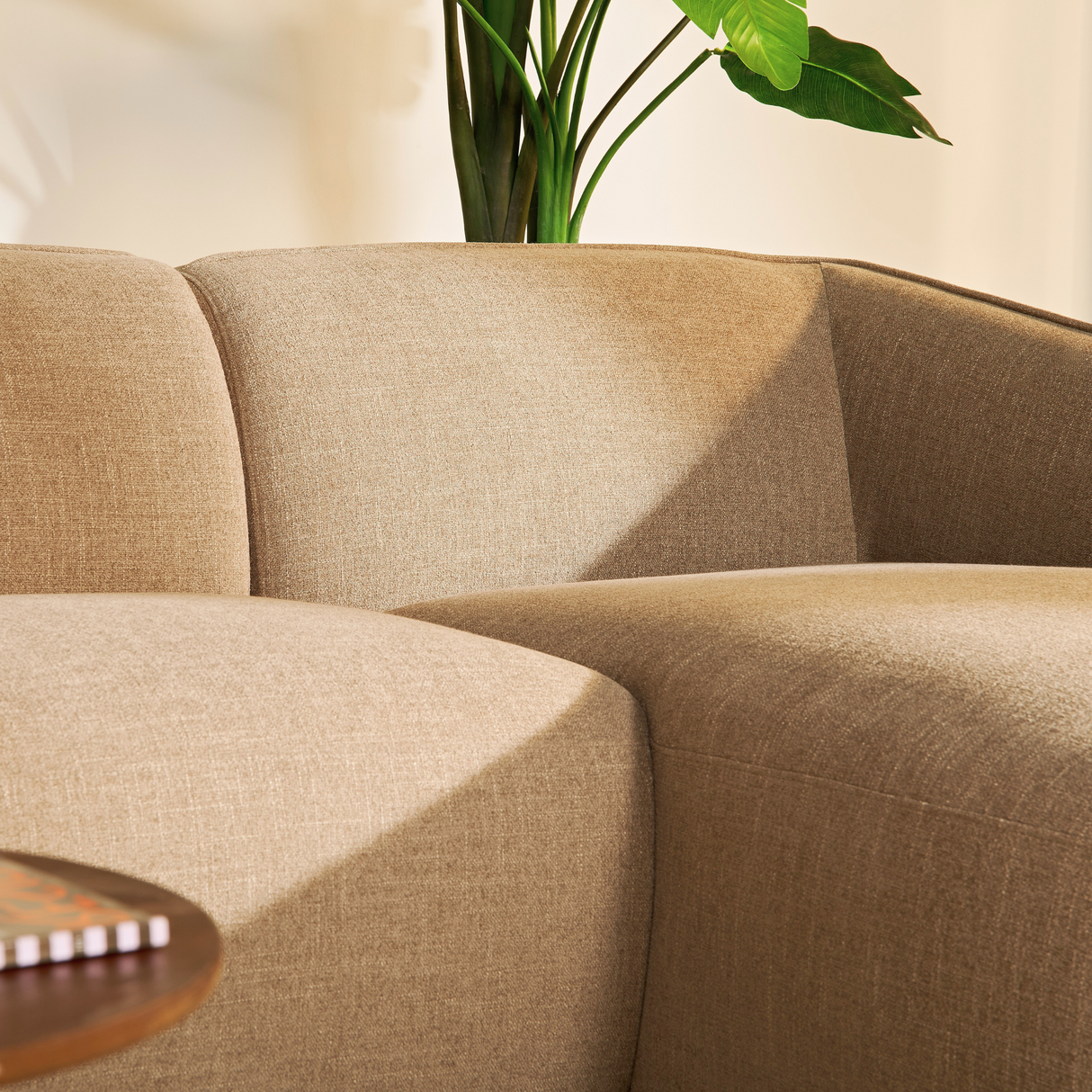 Hoekbank Leo - Stof Taupe, Hoek Rechts