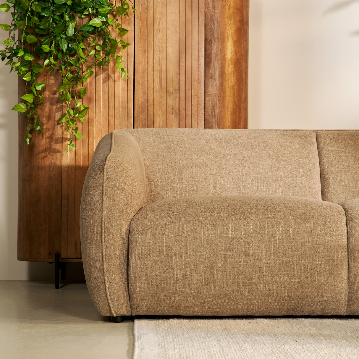 Hoekbank Leo - Stof Taupe, Hoek Rechts