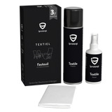 Protexx Protector Set 3jr 1-zits met zwarte doos en twee flessen, voor optimale bescherming van textiel en leatherlook meubels tegen vlekken en UV-straling.