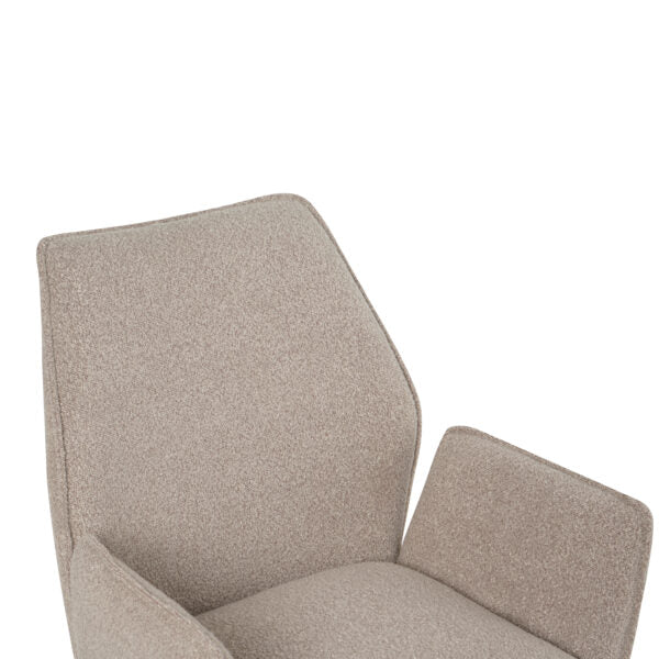 Draaibare Eetkamerstoel Jenn - 180° Auto-Return - Bouclé Taupe