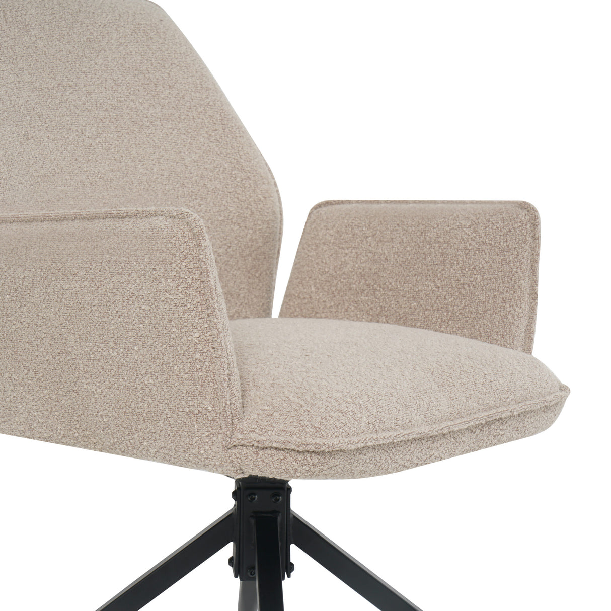 Draaibare Eetkamerstoel Jenn - 180° Auto-Return - Bouclé Taupe