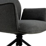 Draaibare Eetkamerstoel Jenn - 180° Auto-Return - Linnen Antraciet