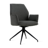 Draaibare Eetkamerstoel Jenn - 180° Auto-Return - Linnen Antraciet