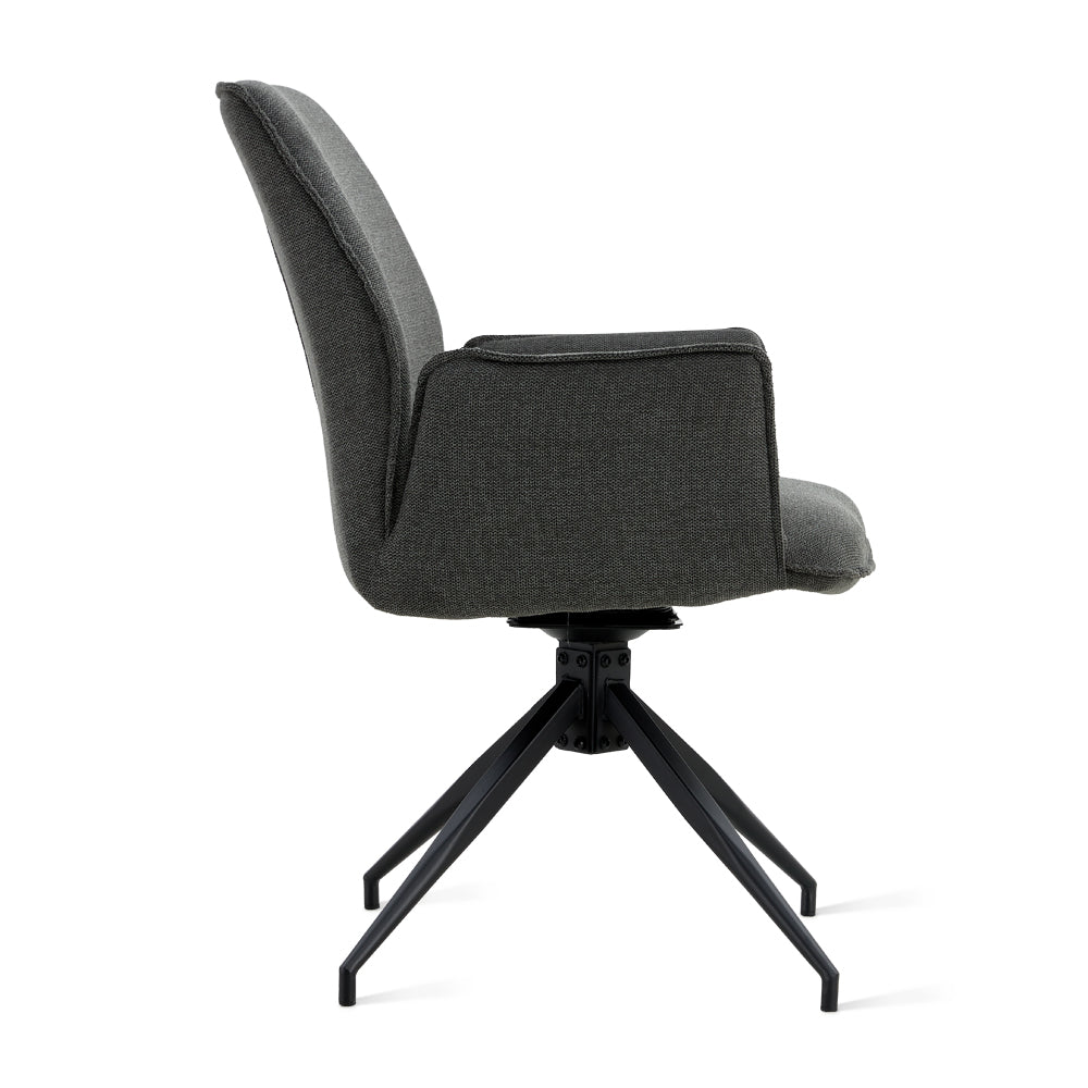 Draaibare Eetkamerstoel Jenn - 180° Auto-Return - Linnen Antraciet