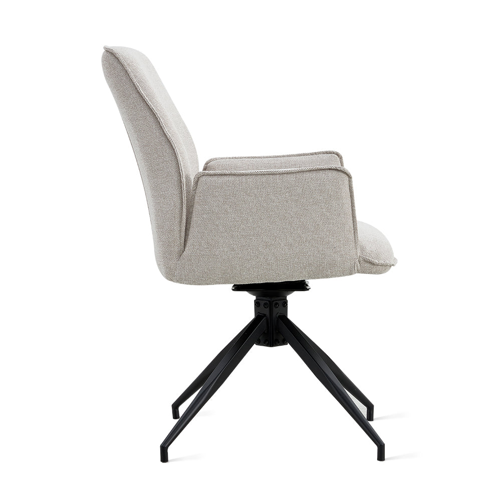 Draaibare Eetkamerstoel Jenn - 180° Auto-Return - Linnen Beige