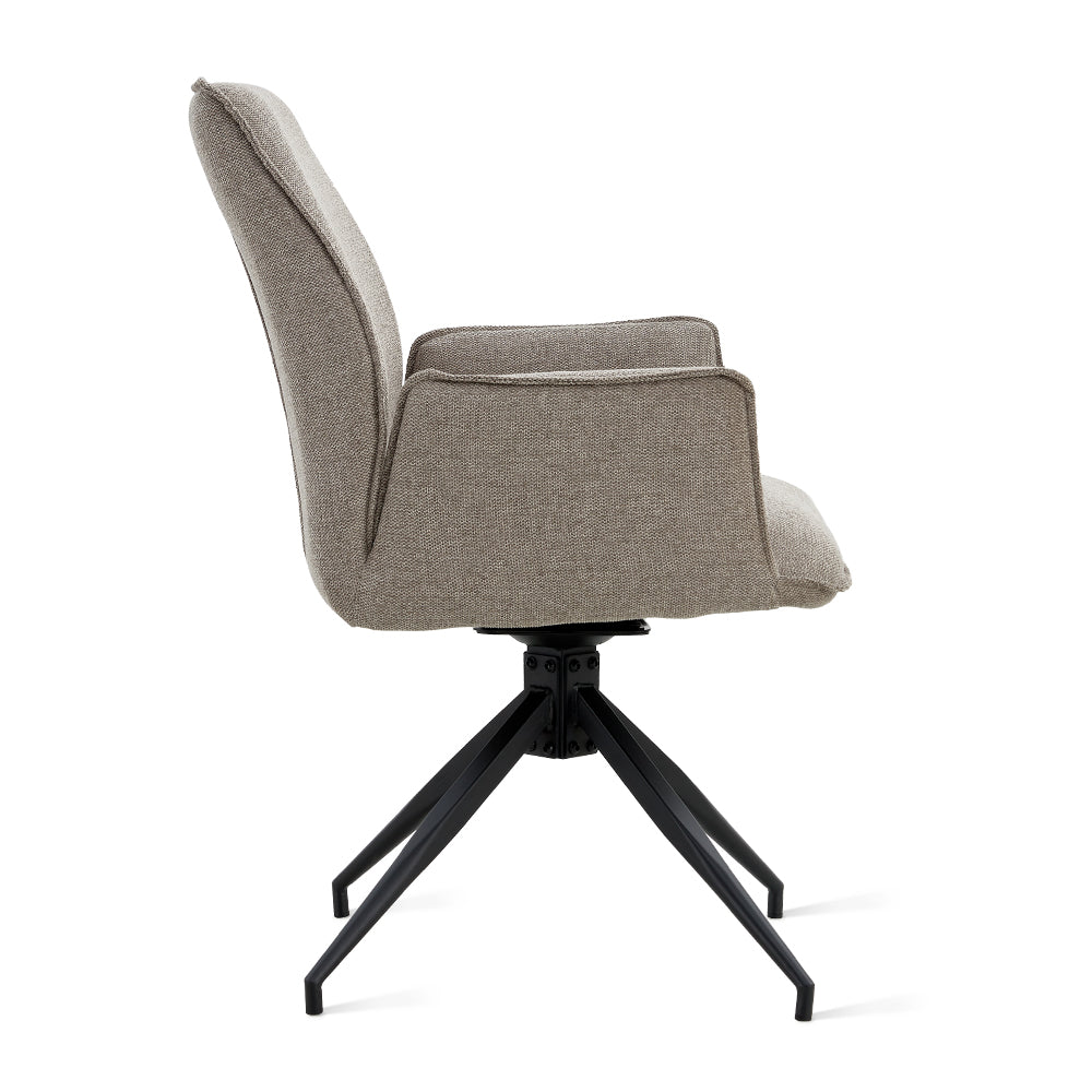 Draaibare Eetkamerstoel Jenn - 180° Auto-Return - Linnen Taupe