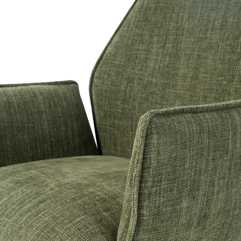 Draaibare Eetkamerstoel Jenn - 180° Auto-Return - Stof Mosgroen