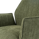 Draaibare Eetkamerstoel Jenn - 180° Auto-Return - Stof Mosgroen