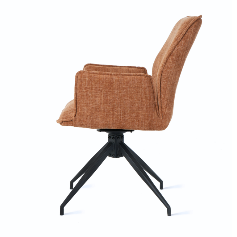 Draaibare Eetkamerstoel Jenn - 180° Auto-Return - Stof Roest