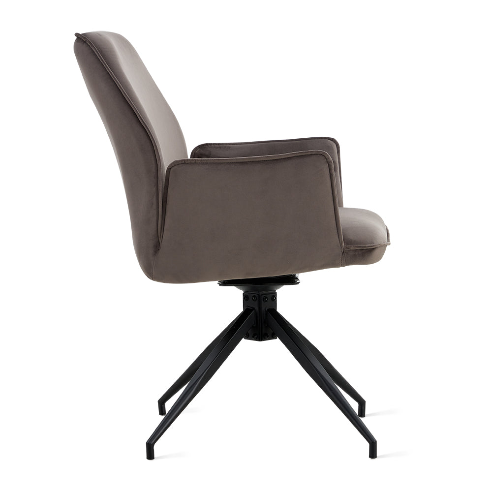 Draaibare Eetkamerstoel Jenn - 180° Auto-Return - Velvet Grijs