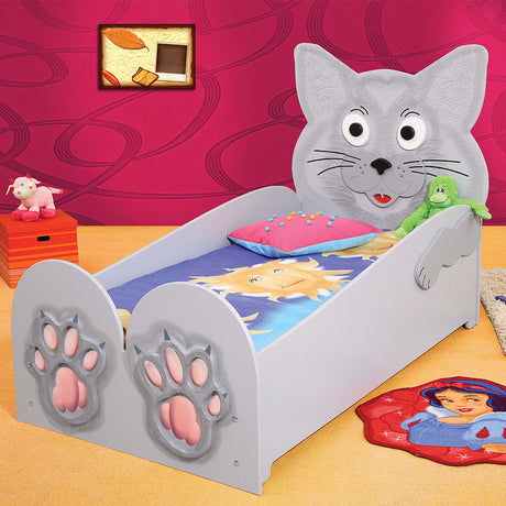 poes kinderbed in het grijs