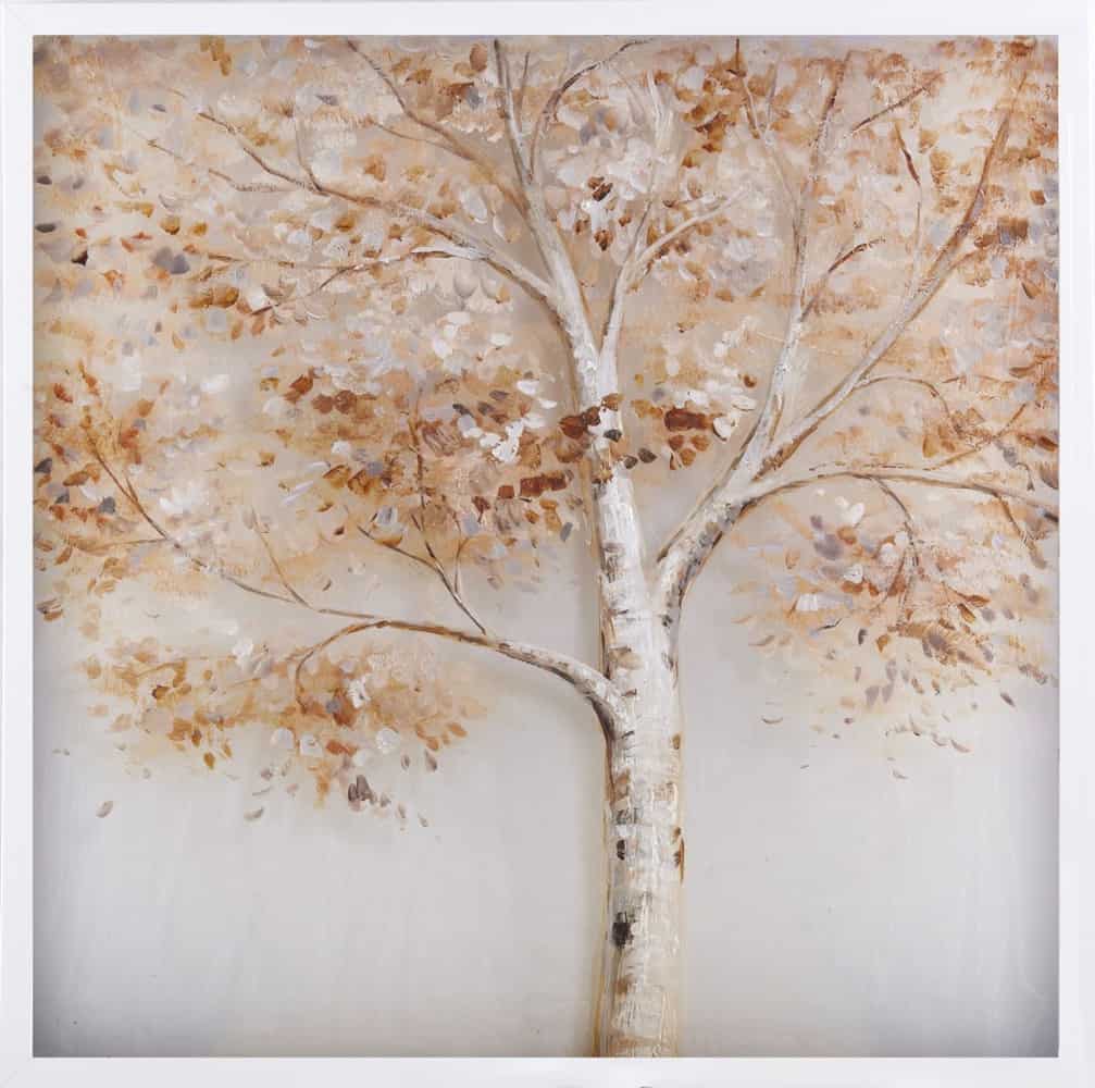 Olieverfschilderij acryl berkenboom 80x80 cm