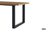 Tafel 'Alexander' 200 cm, met zwart metalen onderstel en MDF blad, decor Mango. Geschikt als stijlvolle toevoeging aan elke ruimte.