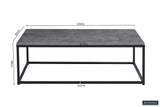 Salontafel 'Dallas' Decor Steen Grijs met zwart frame en MDF blad, ideaal voor elke woonruimte, passend bij Furndaily's veelzijdige meubelaanbod.
