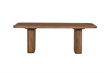 Salontafel 'Jean' van lichtbruin mango hout met stevige houten pilaren, ideaal als stijlvolle toevoeging aan je interieur.