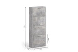 Schoenenkast 'Carini' 4 Laden Beton